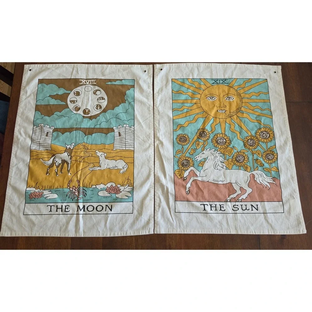 SheetKart Beige Tarot Wall Tapestry 100% Cotton‎ Unisex India Boho Decor